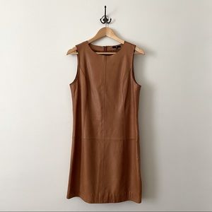 Genuine leather shift dress